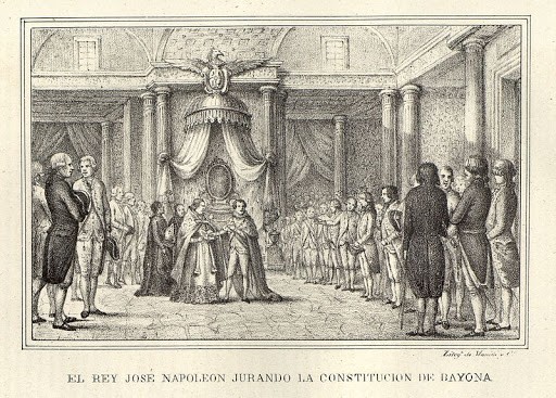 El rey José Napoleón jurando la Constitución de Baiona.